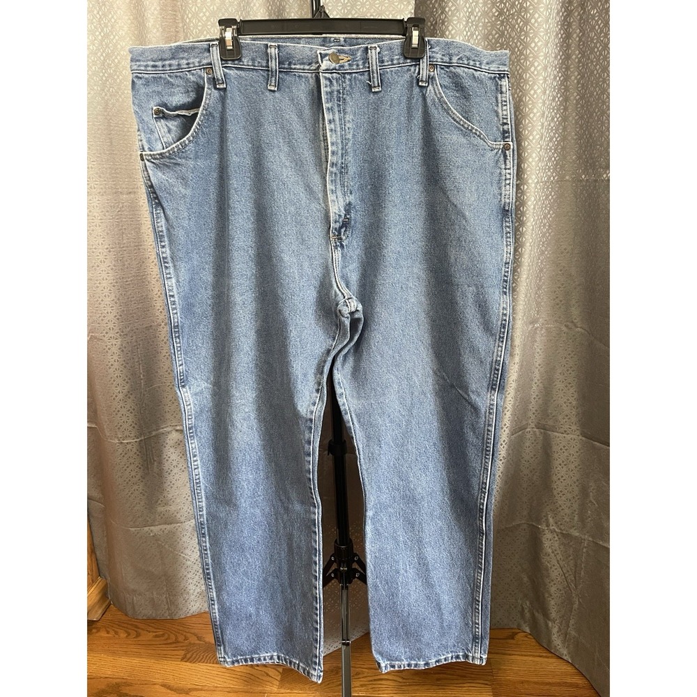 Wrangler Jeans Mens 46x30 Blue Regular Fit Medium Wash 100% Cotton 96501DS